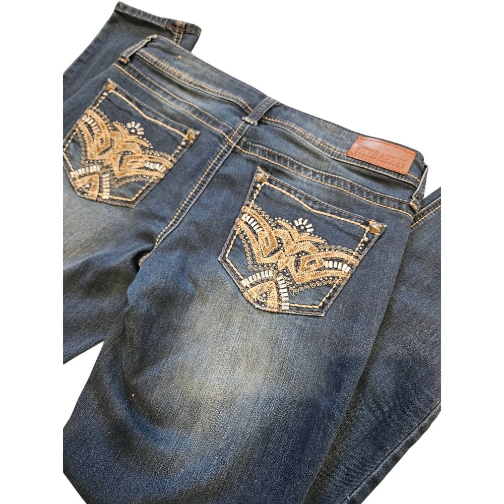 Hydraulic skinny jeans bailey low rise embroidered western boho womens 9 10 y2k